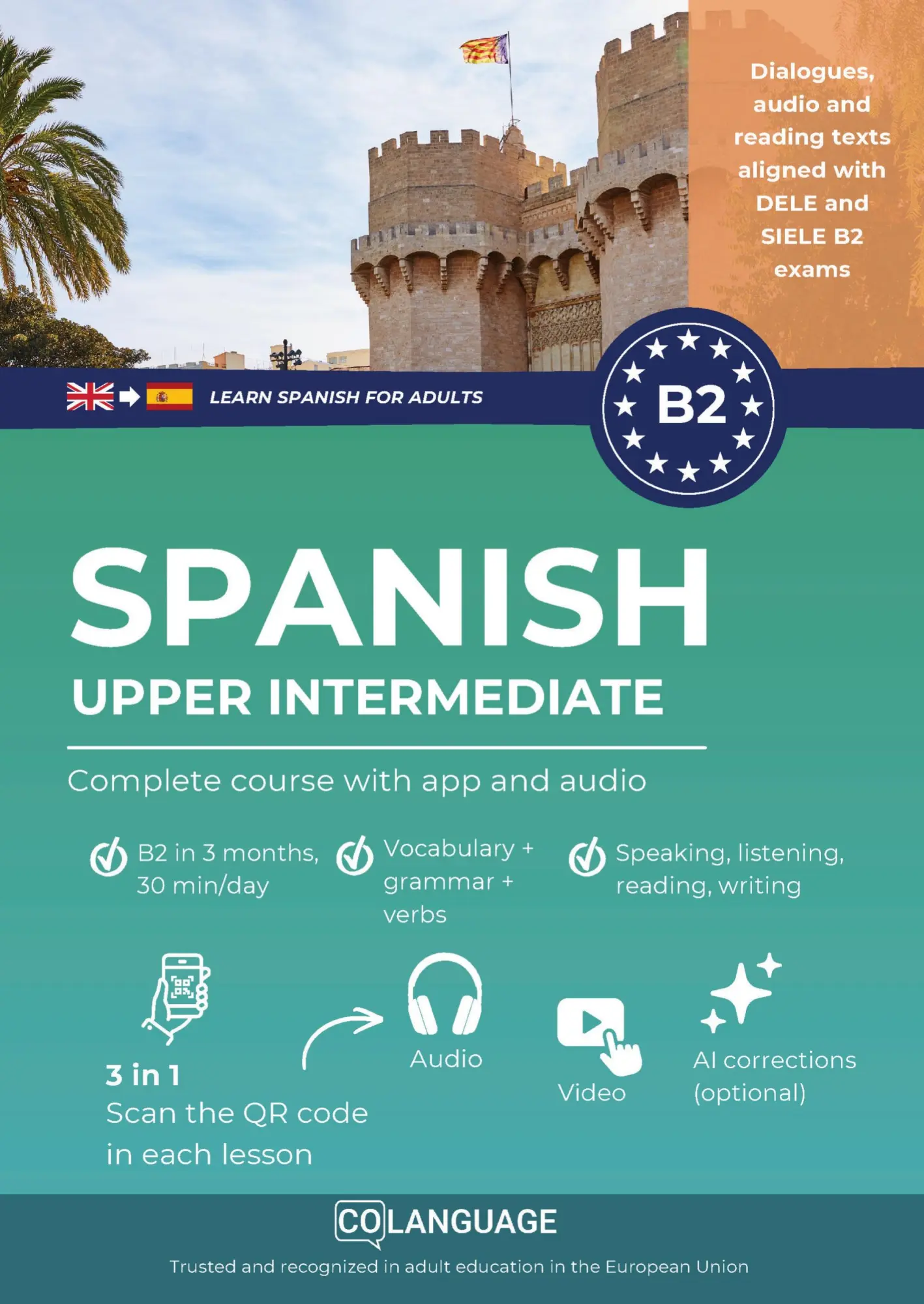 Cover: 9791388475030 | Learn Spanish B2 upper intermediate. Complete course with app and...