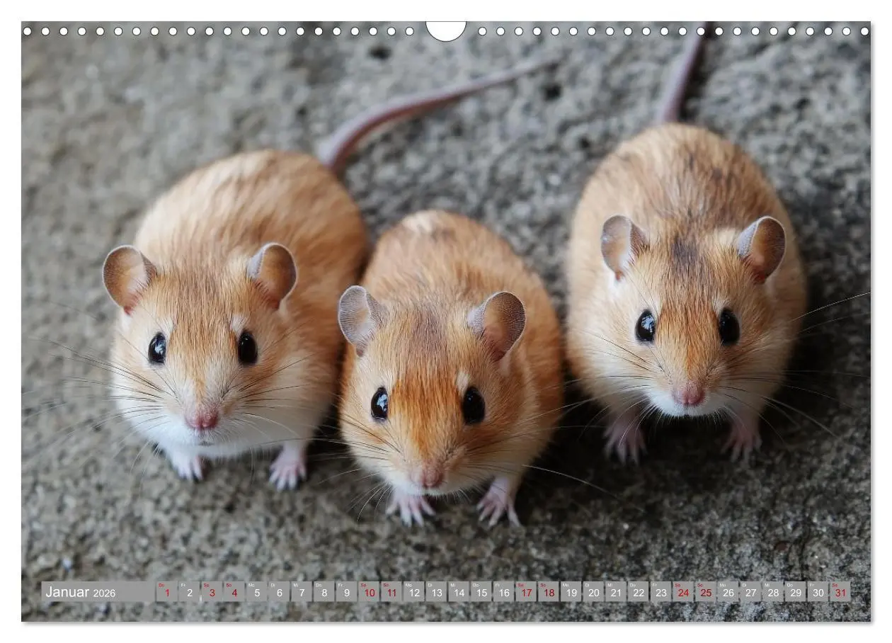Bild: 9783516595130 | Maus im Haus - der Gerbil Kalender (Wandkalender 2026 DIN A3 quer),...