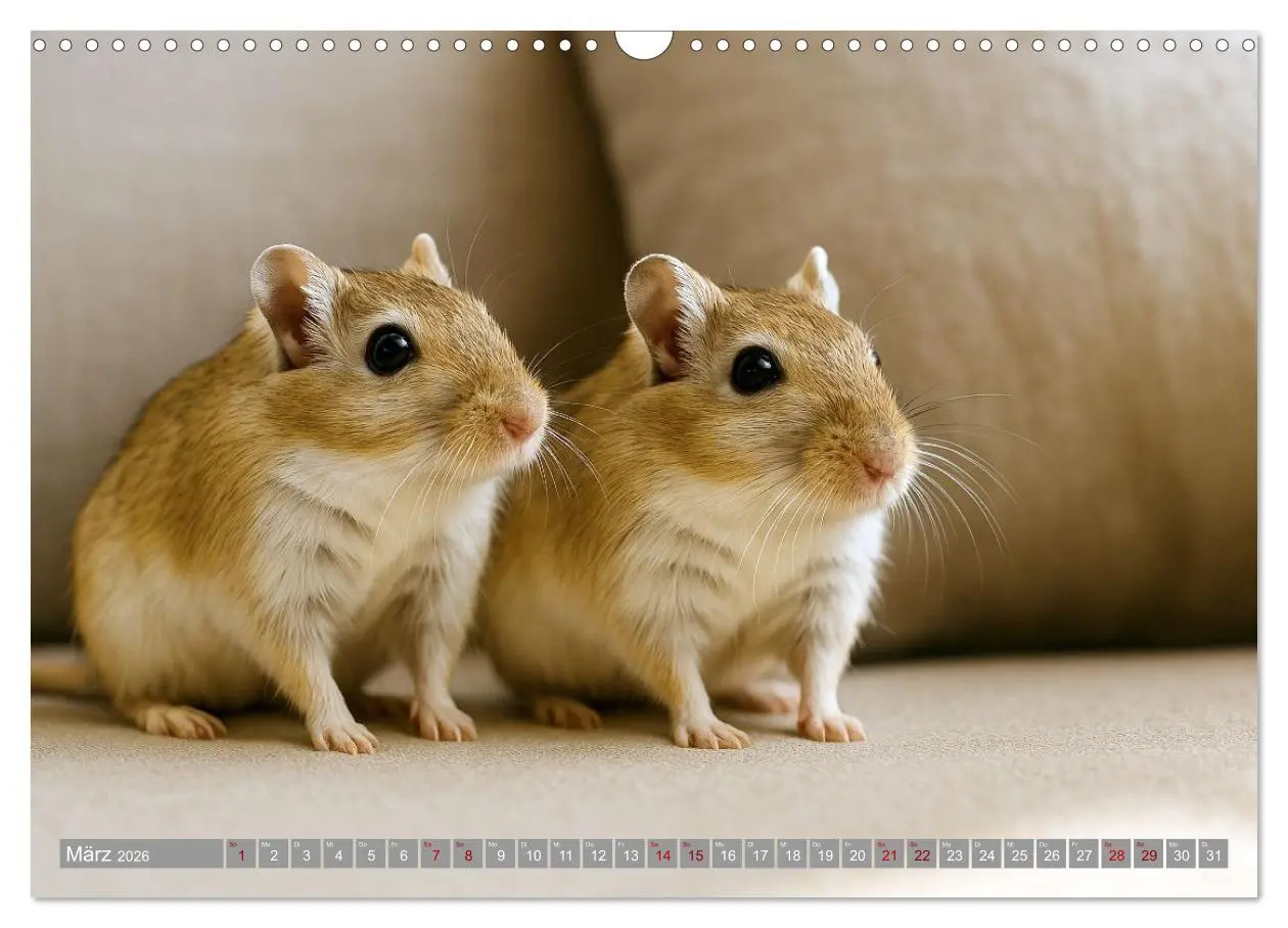 Bild: 9783516595130 | Maus im Haus - der Gerbil Kalender (Wandkalender 2026 DIN A3 quer),...