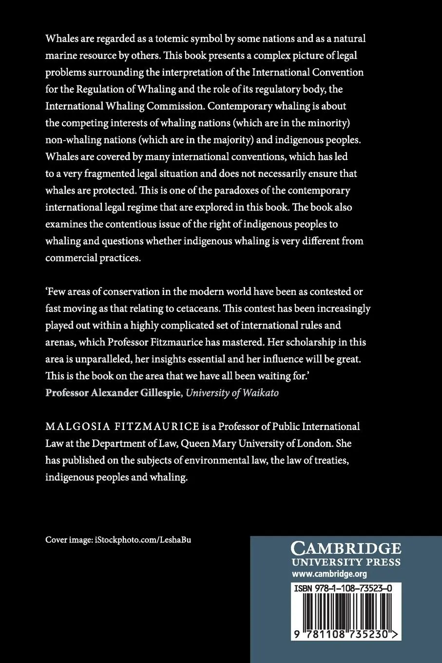 Rückseite: 9781108735230 | Whaling and International Law | Malgosia Fitzmaurice | Taschenbuch