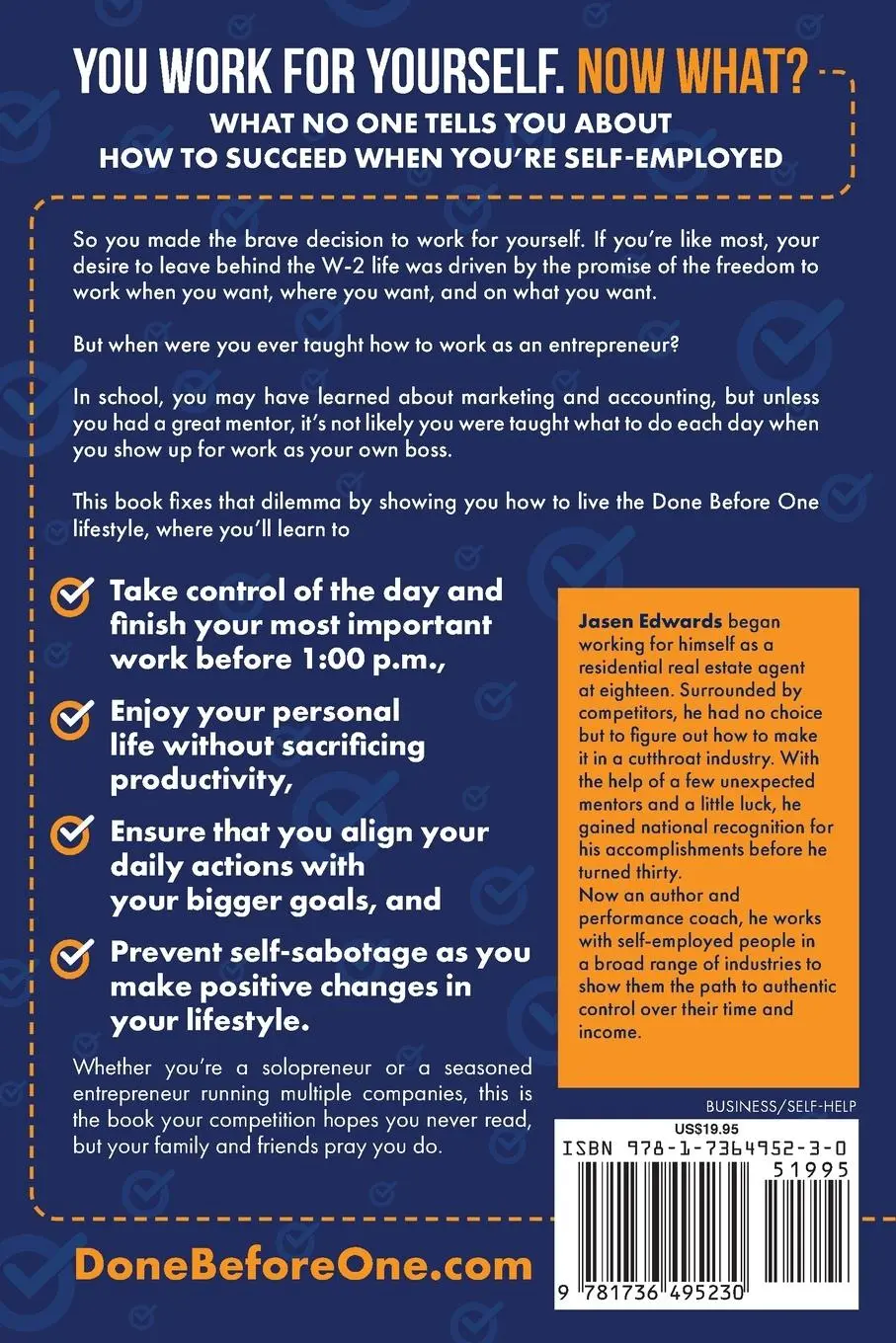 Rückseite: 9781736495230 | Done Before One | How To Work Smarter When You Work For Yourself