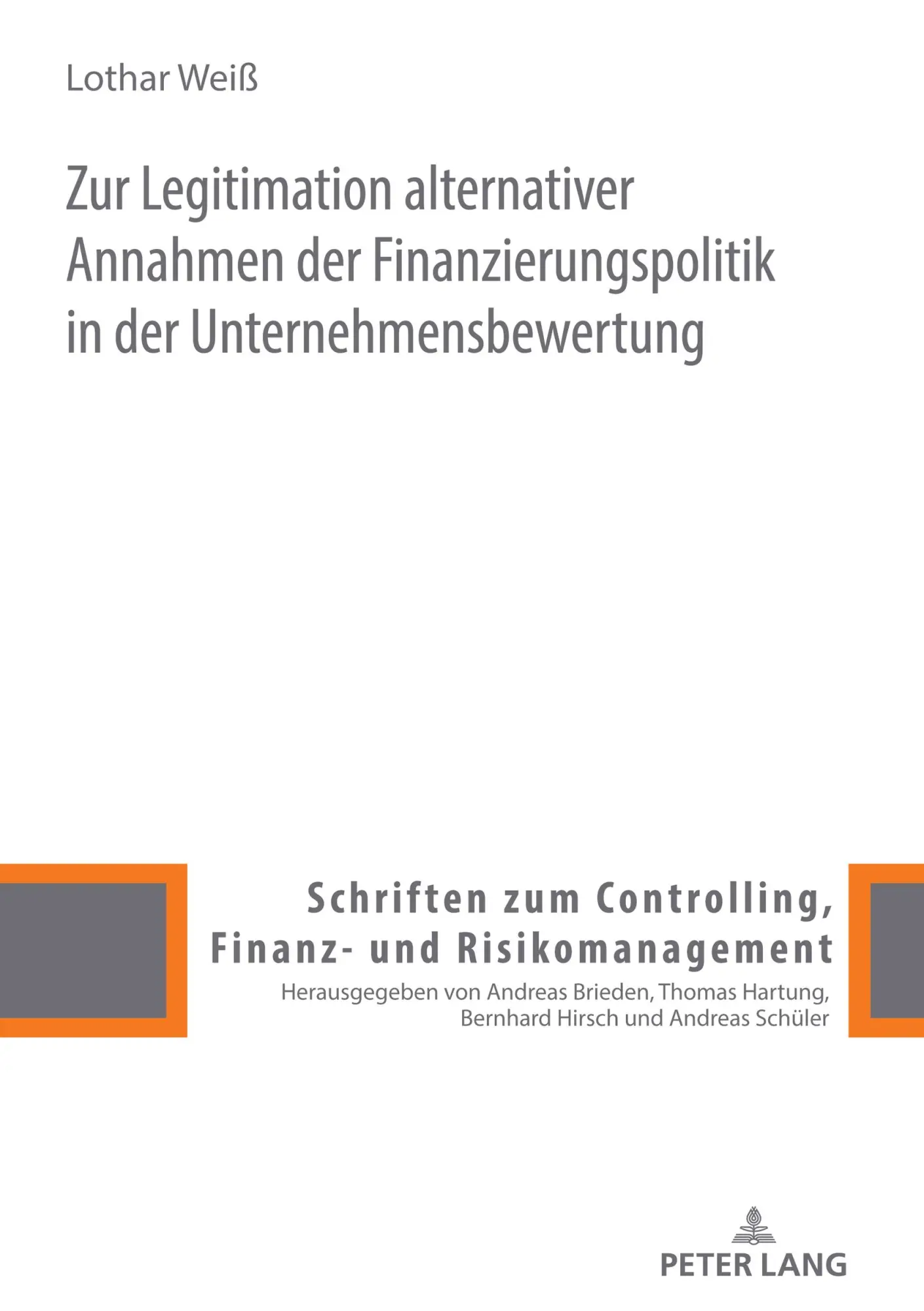 Cover: 9783631875230 | Zur Legitimation alternativer Annahmen der Finanzierungspolitik in...