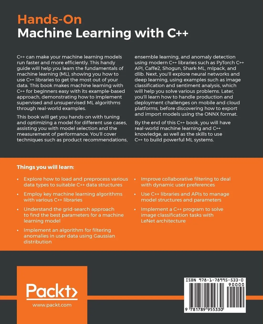 Rückseite: 9781789955330 | Hands-On Machine Learning with C++ | Kirill Kolodiazhnyi | Taschenbuch
