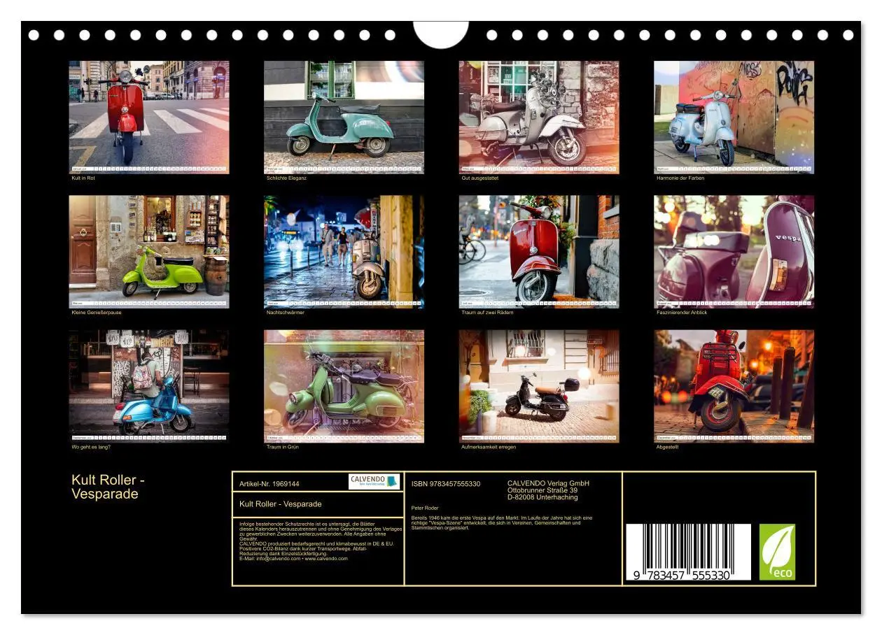 Bild: 9783457555330 | Kult Roller - Vesparade (Wandkalender 2026 DIN A4 quer), CALVENDO...
