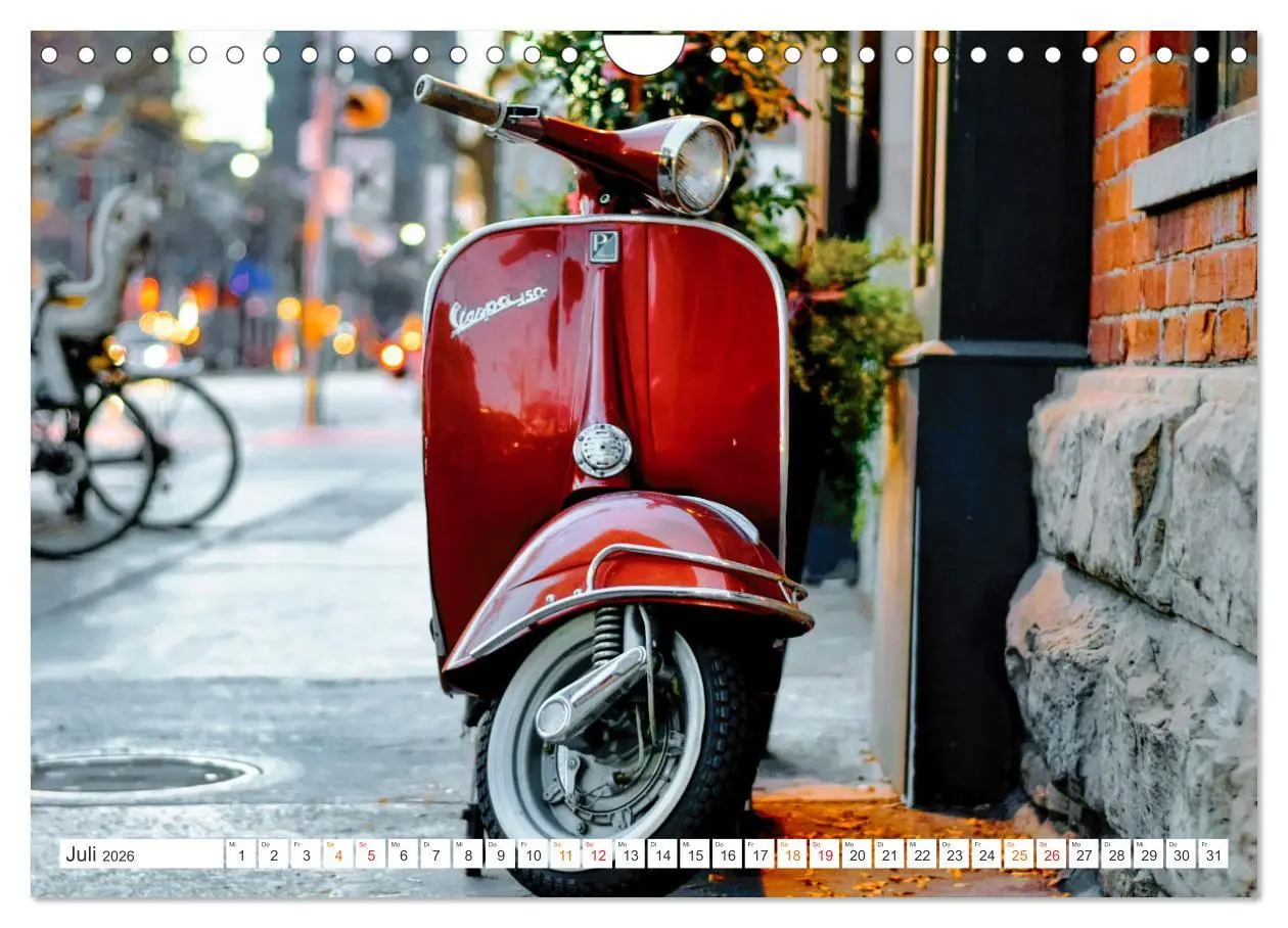 Bild: 9783457555330 | Kult Roller - Vesparade (Wandkalender 2026 DIN A4 quer), CALVENDO...