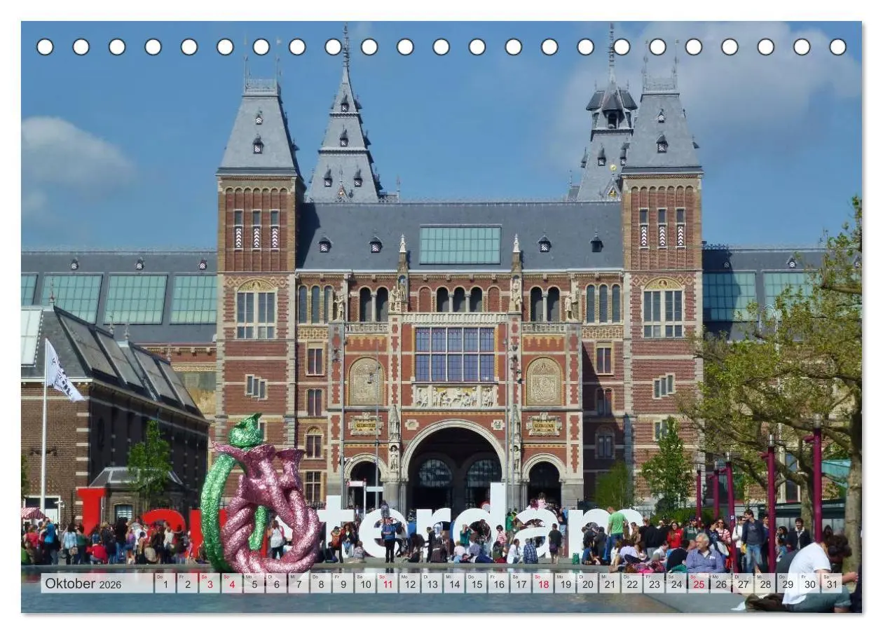 Bild: 9783516195330 | Amsterdam (Tischkalender 2026 DIN A5 quer), CALVENDO Monatskalender