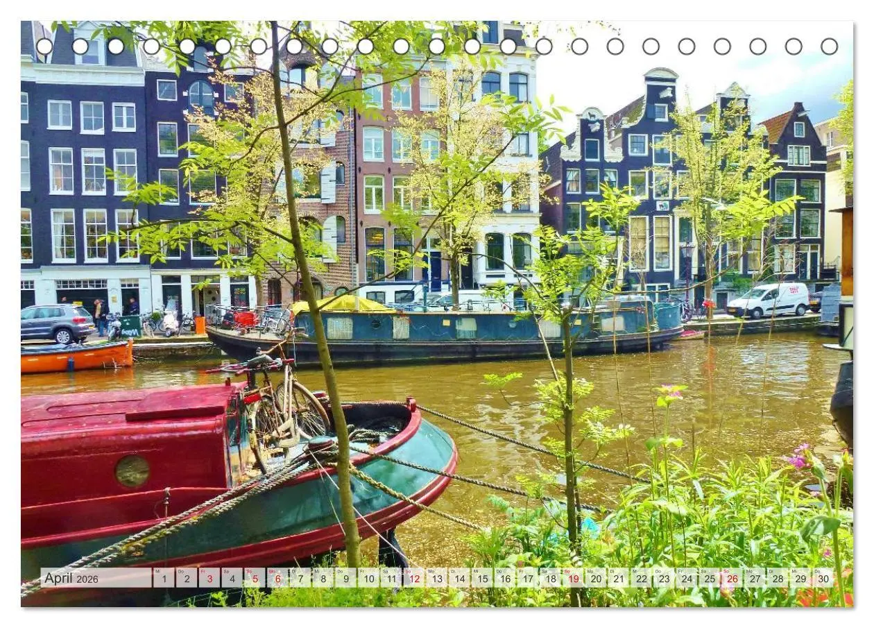 Bild: 9783516195330 | Amsterdam (Tischkalender 2026 DIN A5 quer), CALVENDO Monatskalender