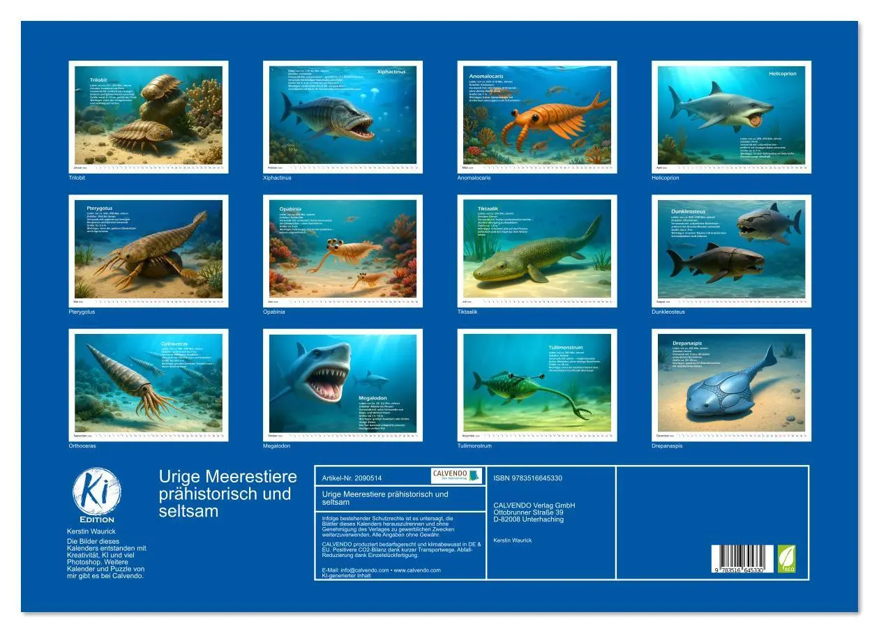 Bild: 9783516645330 | Urige Meerestiere prähistorisch und seltsam (Wandkalender 2026 DIN...