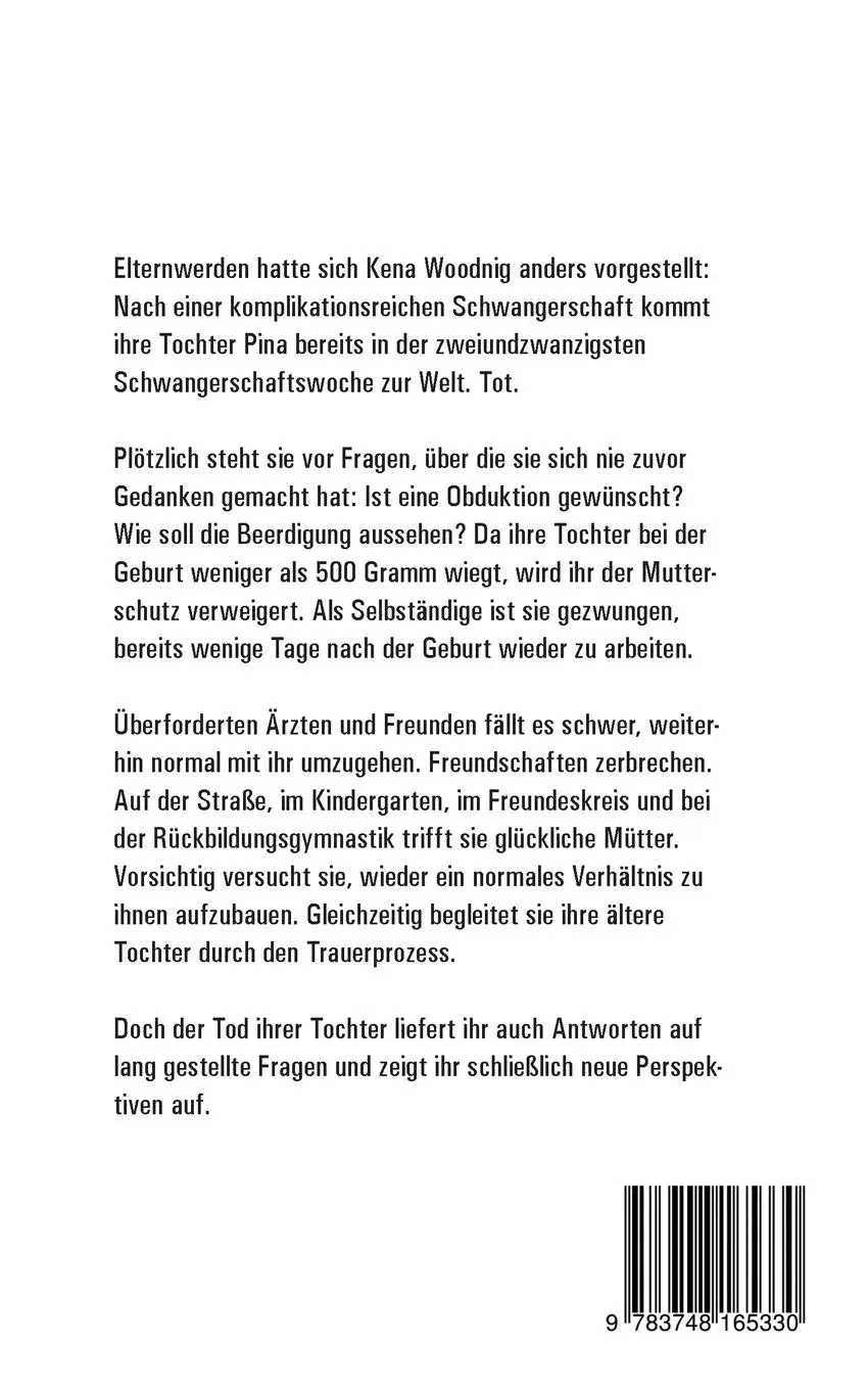 Rückseite: 9783748165330 | 22 Wochen | Kena Woodnig | Taschenbuch | 176 S. | Deutsch | 2019