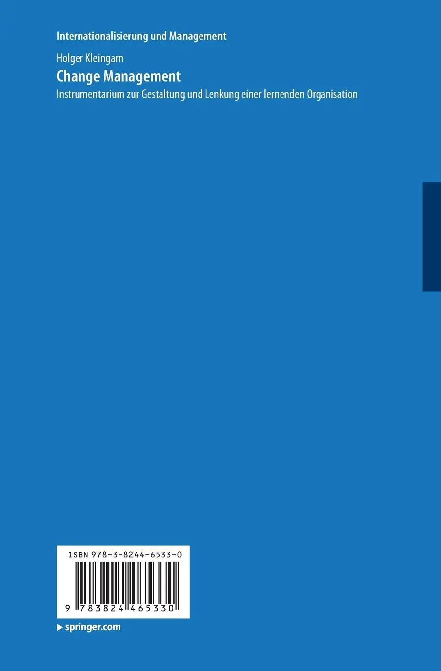 Rückseite: 9783824465330 | Change Management | Holger Kleingarn | Taschenbuch | xxv | Deutsch