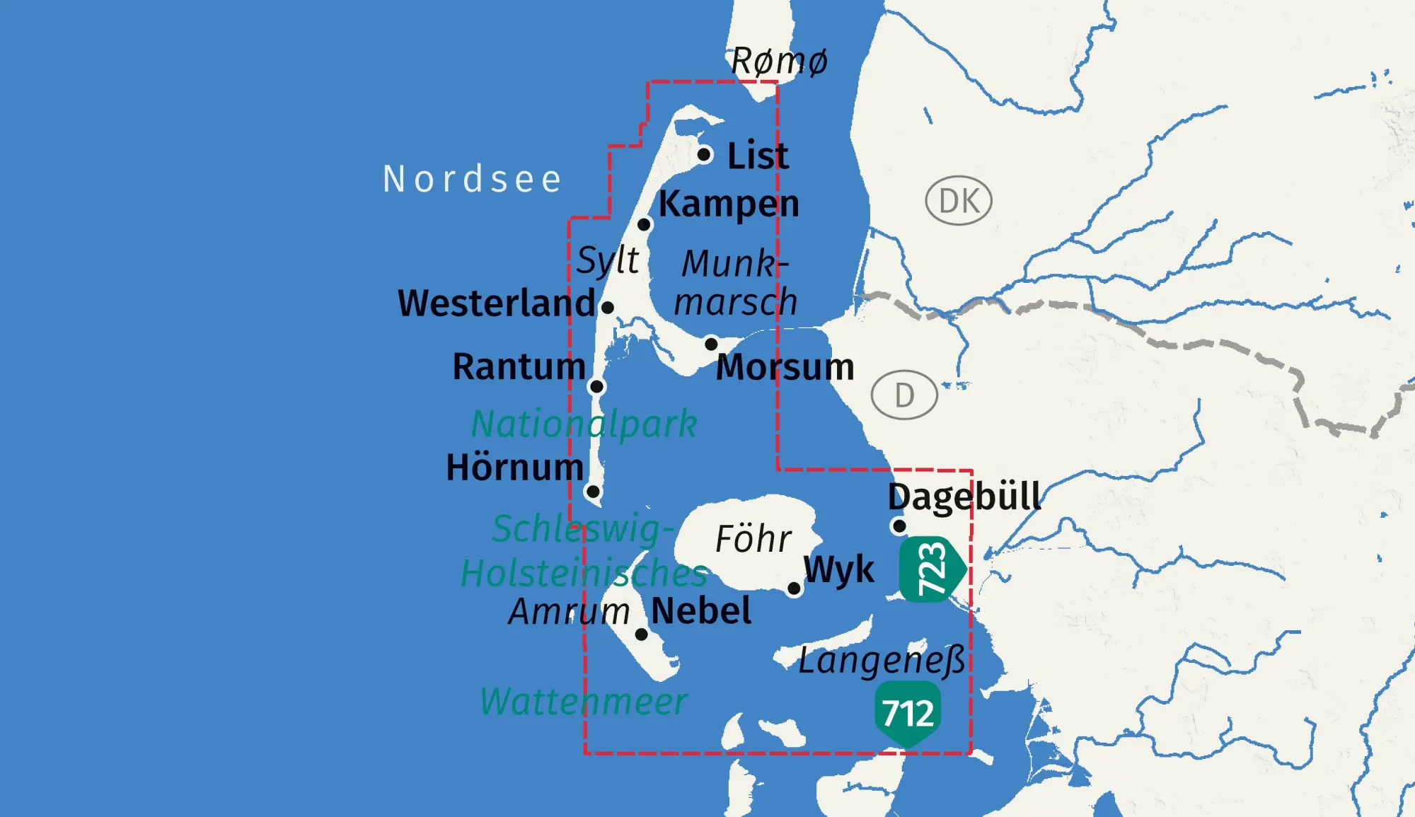 Bild: 9783991545330 | KOMPASS Wanderkarte 784 Sylt, Amrum, Föhr, Langeneß 1:35.000 | Deutsch