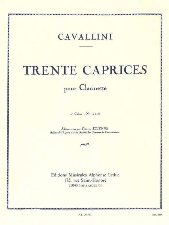 Cover: 9790046205330 | 30 Caprices For Clarinet Vol.2 | Ernesto Cavallini | Buch