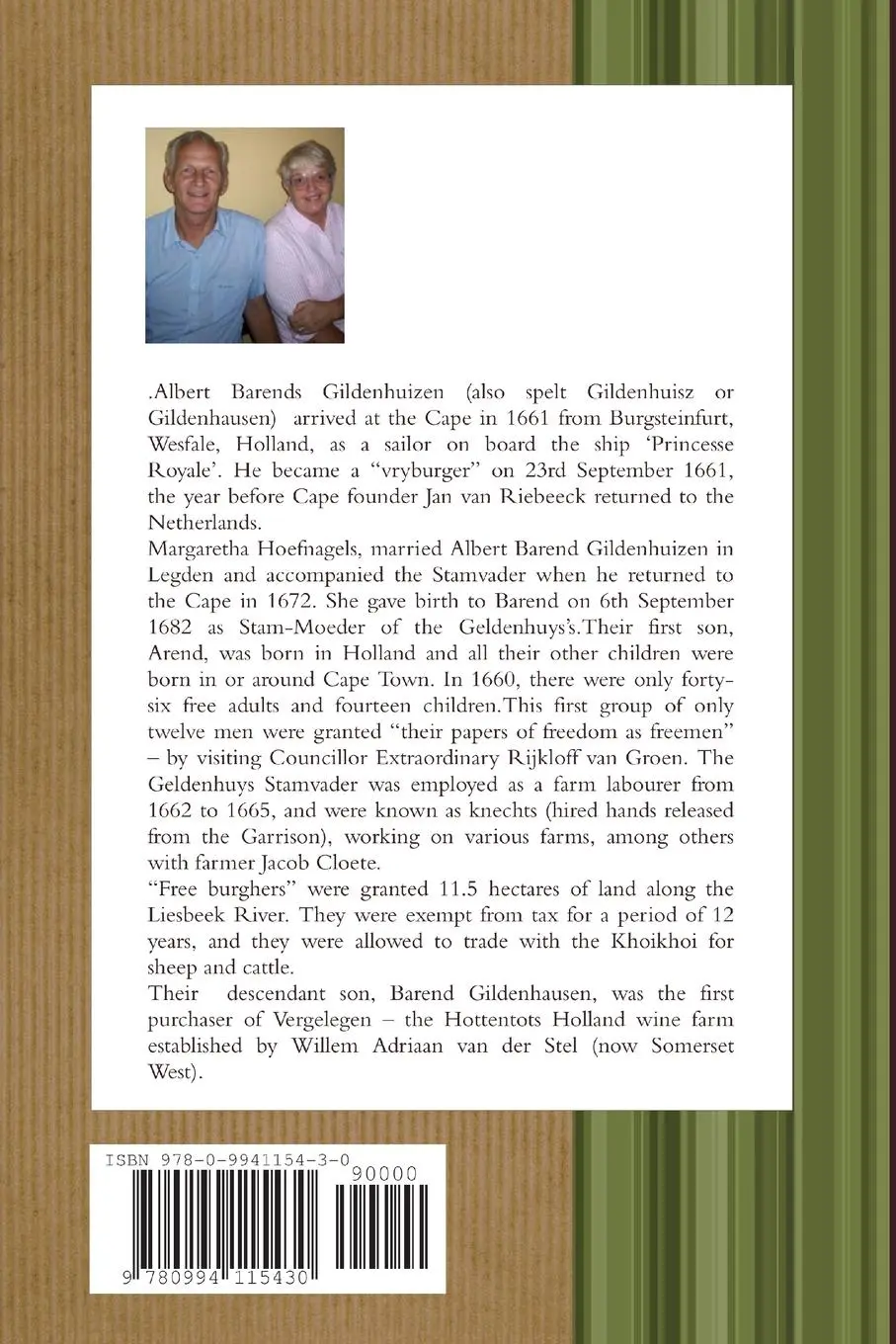 Rückseite: 9780994115430 | Geldenhuys Genealogy, Descendants of Albert Barends Gildenhuizen