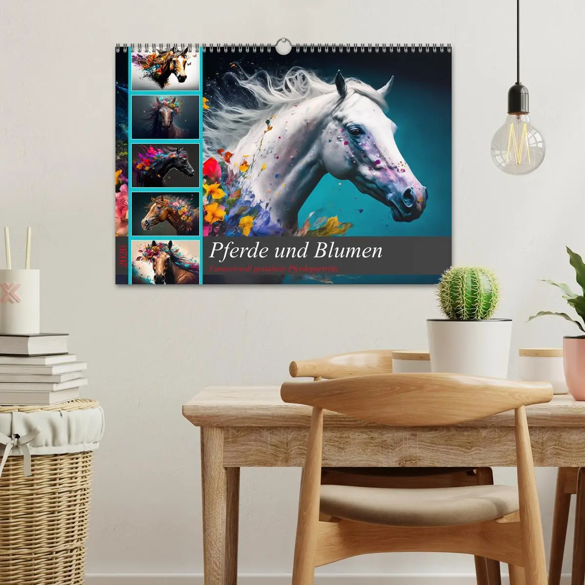 Bild: 9783457535530 | Pferde und Blumen (Wandkalender 2026 DIN A3 quer), CALVENDO...