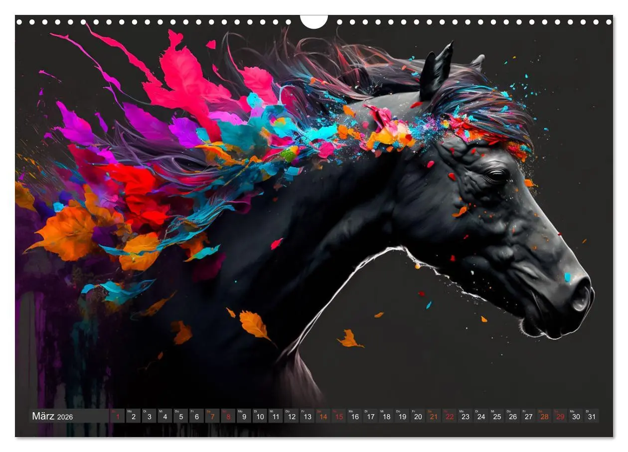 Bild: 9783457535530 | Pferde und Blumen (Wandkalender 2026 DIN A3 quer), CALVENDO...