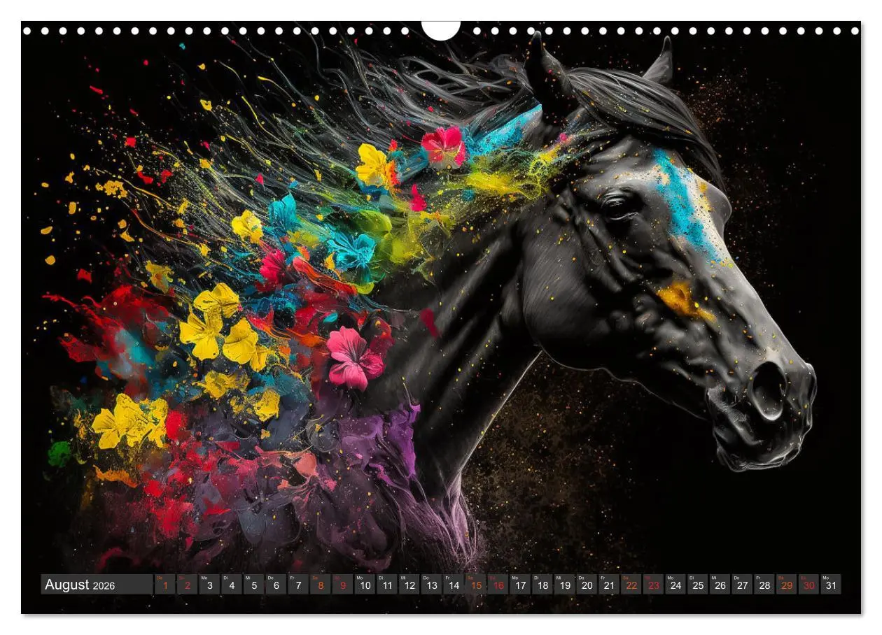 Bild: 9783457535530 | Pferde und Blumen (Wandkalender 2026 DIN A3 quer), CALVENDO...