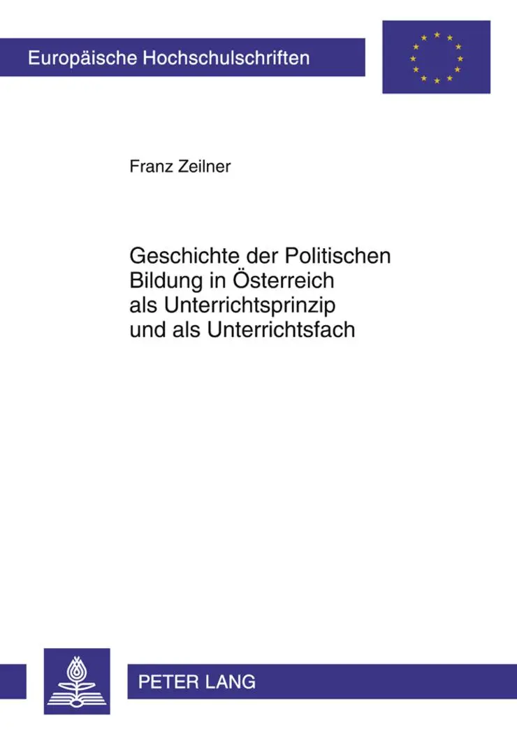 Cover: 9783631605530 | Geschichte der Politischen Bildung in Österreich als...
