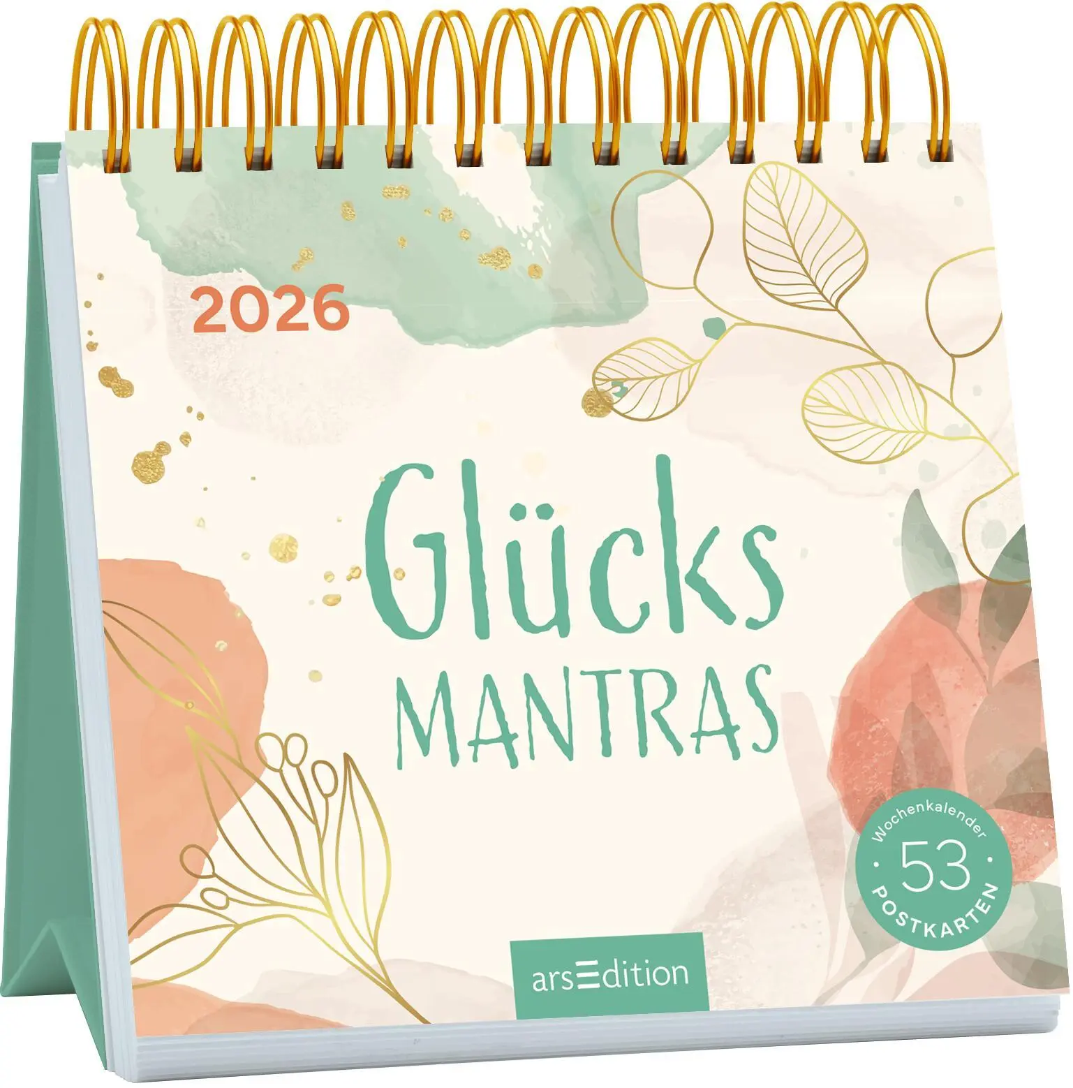 Cover: 4014489135630 | Postkartenkalender Glücksmantras 2026 | Kalender | Spiralaufsteller