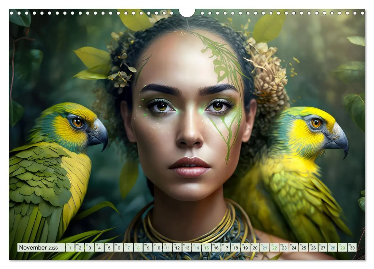 Bild: 9783457525630 | Exotische Frauenportraits im Dschungel (Wandkalender 2026 DIN A3...