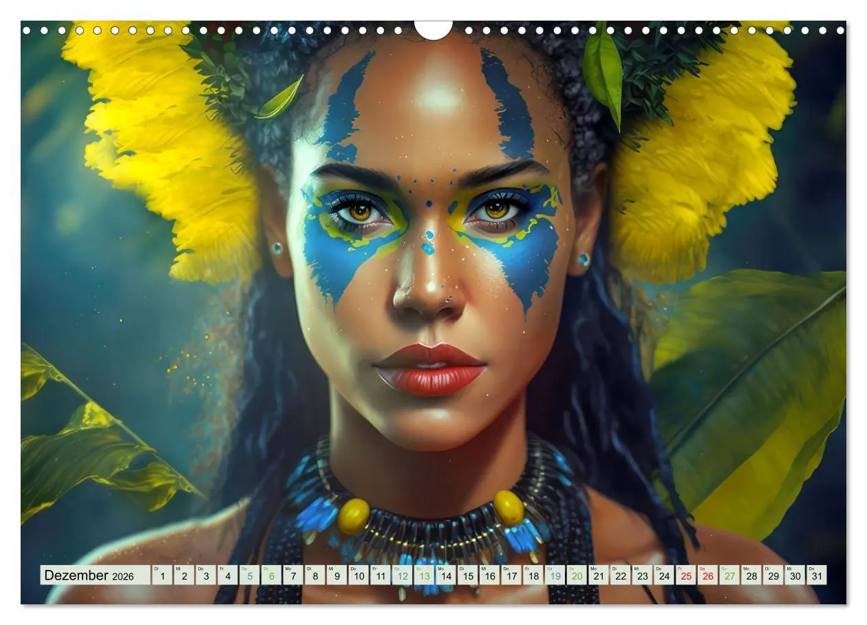 Bild: 9783457525630 | Exotische Frauenportraits im Dschungel (Wandkalender 2026 DIN A3...