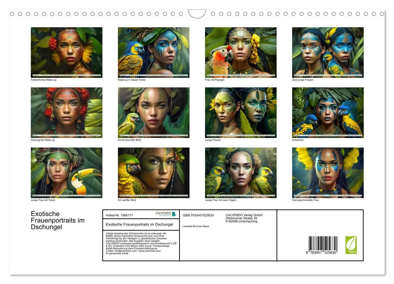Bild: 9783457525630 | Exotische Frauenportraits im Dschungel (Wandkalender 2026 DIN A3...