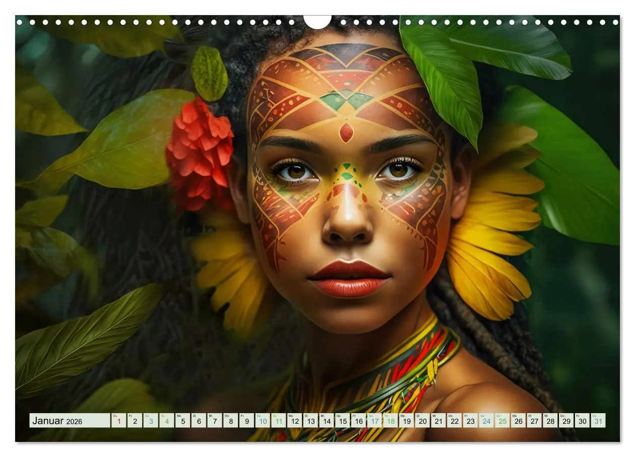 Bild: 9783457525630 | Exotische Frauenportraits im Dschungel (Wandkalender 2026 DIN A3...