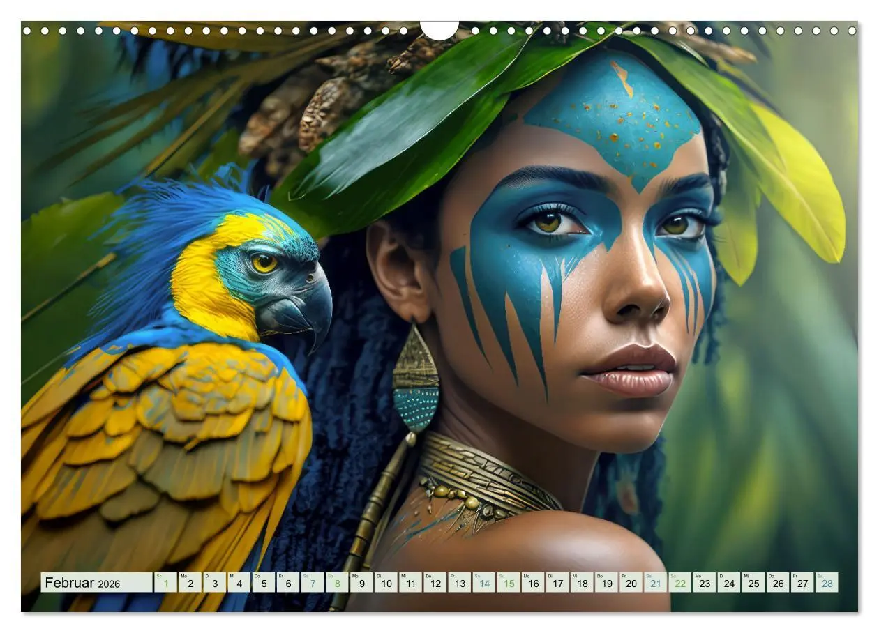 Bild: 9783457525630 | Exotische Frauenportraits im Dschungel (Wandkalender 2026 DIN A3...