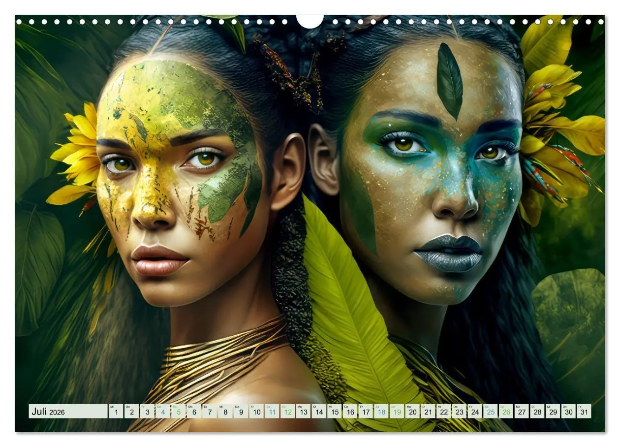 Bild: 9783457525630 | Exotische Frauenportraits im Dschungel (Wandkalender 2026 DIN A3...