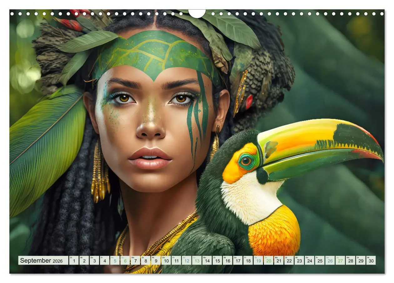 Bild: 9783457525630 | Exotische Frauenportraits im Dschungel (Wandkalender 2026 DIN A3...