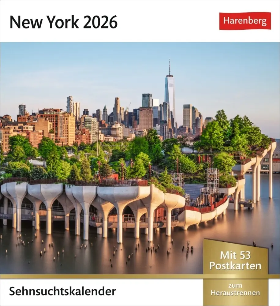 Cover: 9783840035630 | New York Sehnsuchtskalender 2026 - Wochenkalender mit 53 Postkarten