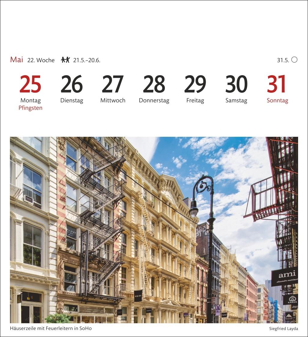Bild: 9783840035630 | New York Sehnsuchtskalender 2026 - Wochenkalender mit 53 Postkarten