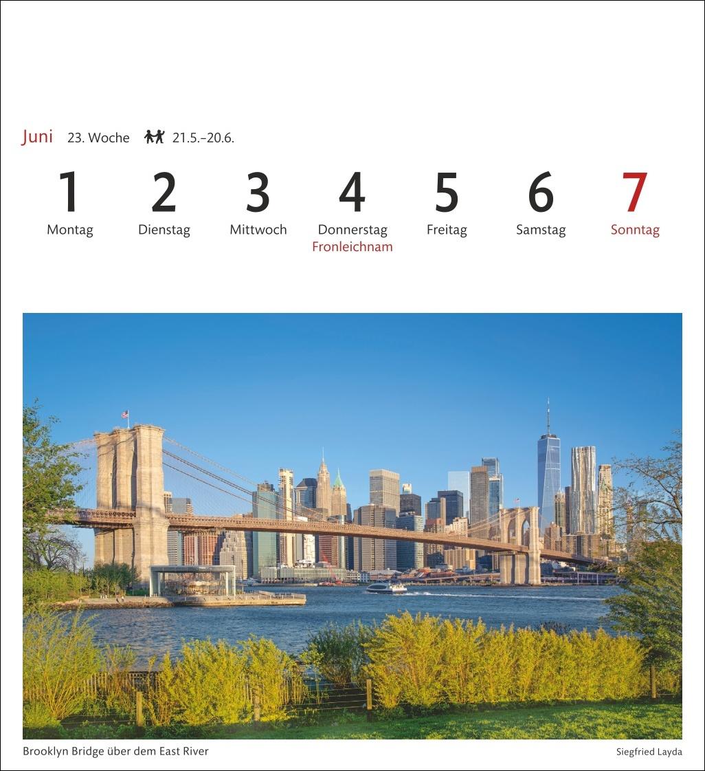 Bild: 9783840035630 | New York Sehnsuchtskalender 2026 - Wochenkalender mit 53 Postkarten