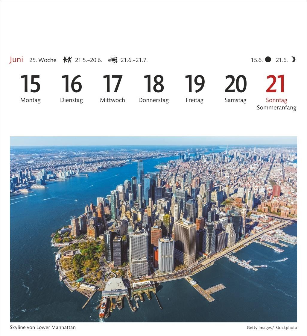 Bild: 9783840035630 | New York Sehnsuchtskalender 2026 - Wochenkalender mit 53 Postkarten