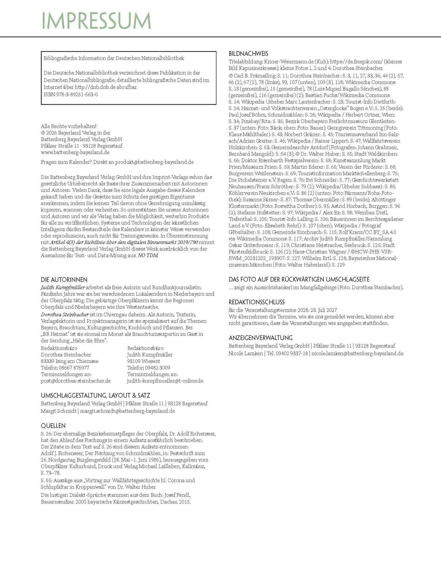 Bild: 9783892515630 | Altbayerischer Festtags- und Brauchtumskalender 2027 | Taschenbuch