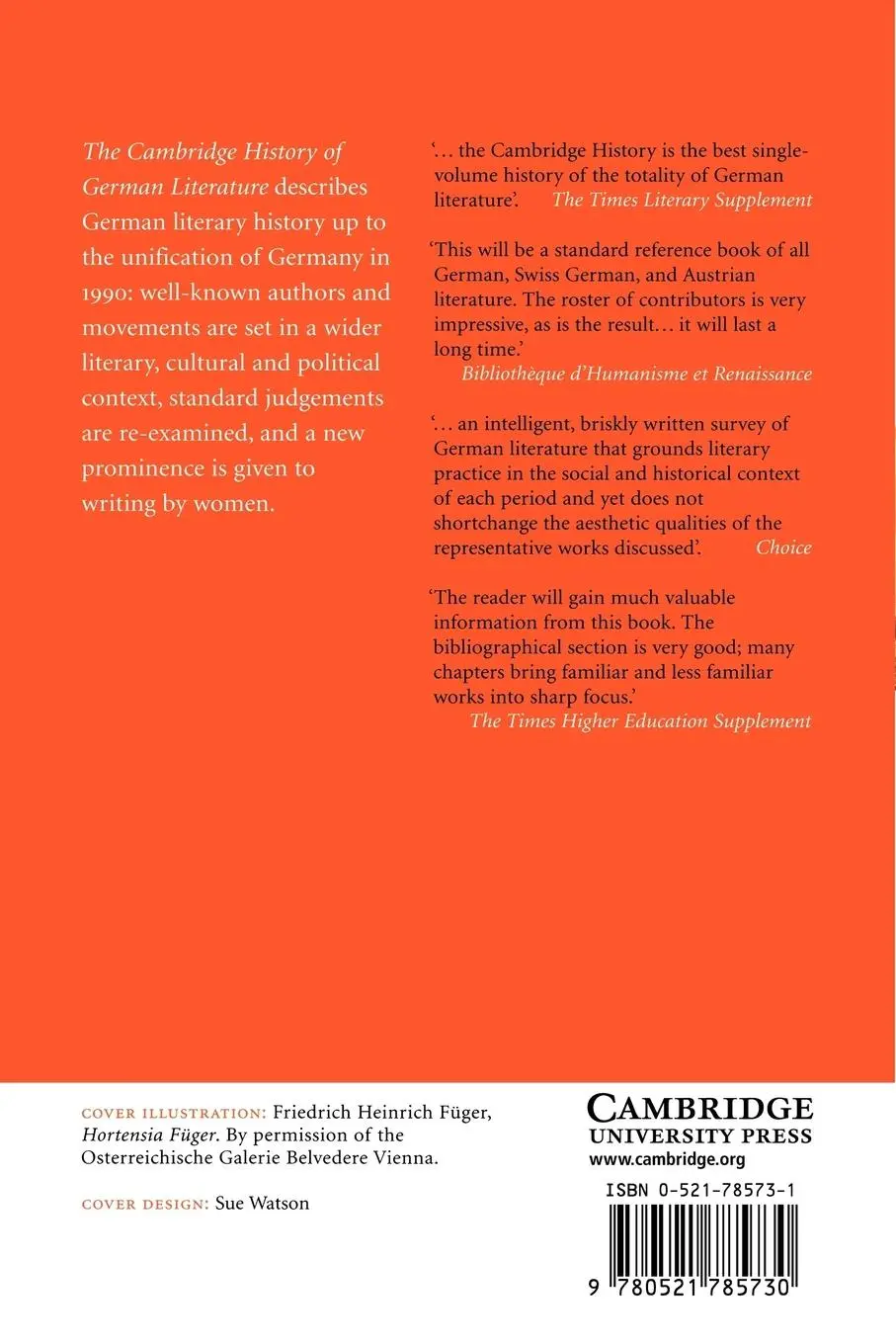 Rückseite: 9780521785730 | The Cambridge History of German Literature | Helen Watanabe-O'Kelly