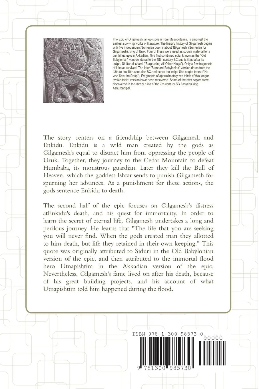 Rückseite: 9781300985730 | The Epic of Gilgamesh | Shin-Eqi-Unninni | Taschenbuch | Englisch