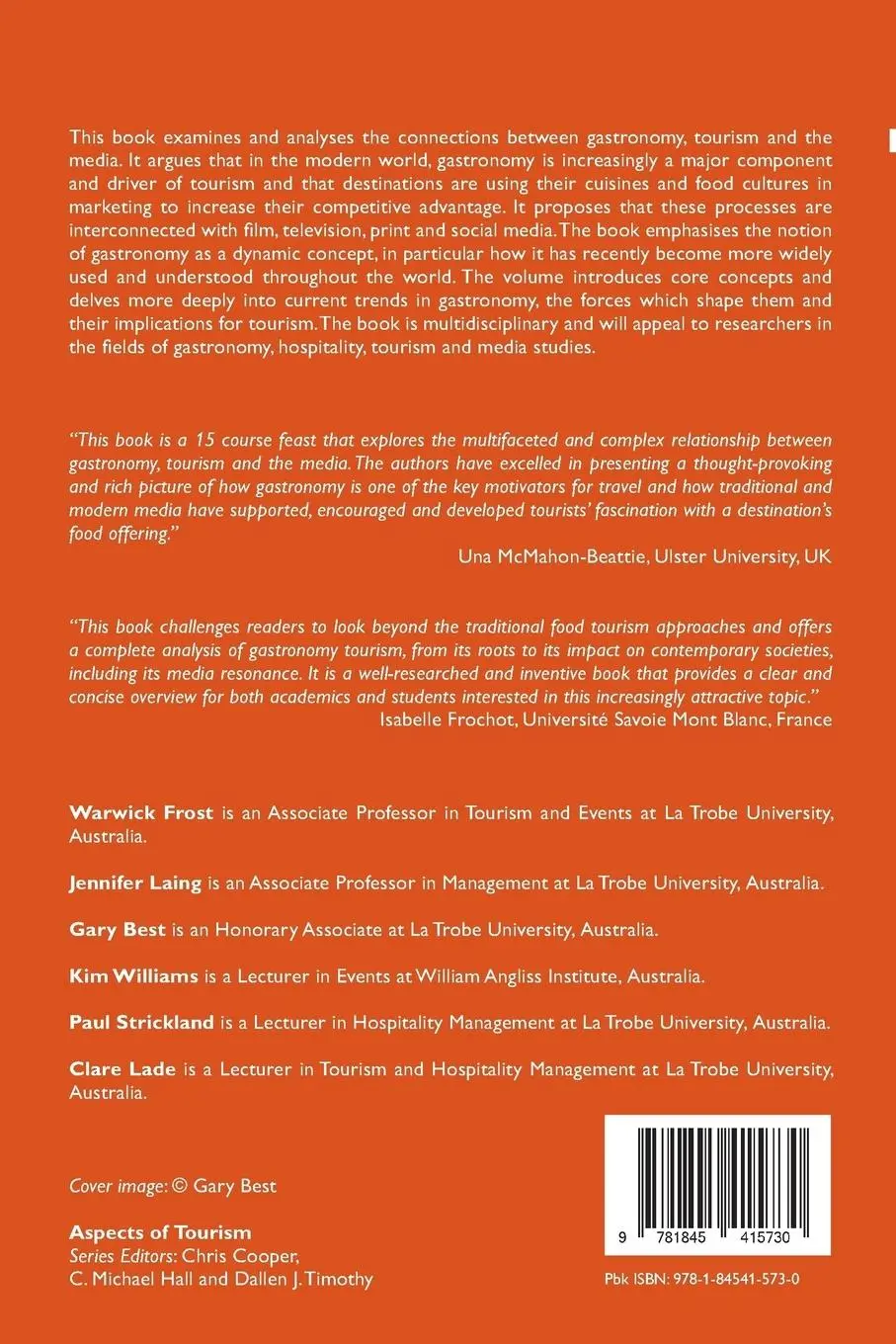 Rückseite: 9781845415730 | Gastronomy, Tourism and the Media | Warwick Frost (u. a.) | Buch