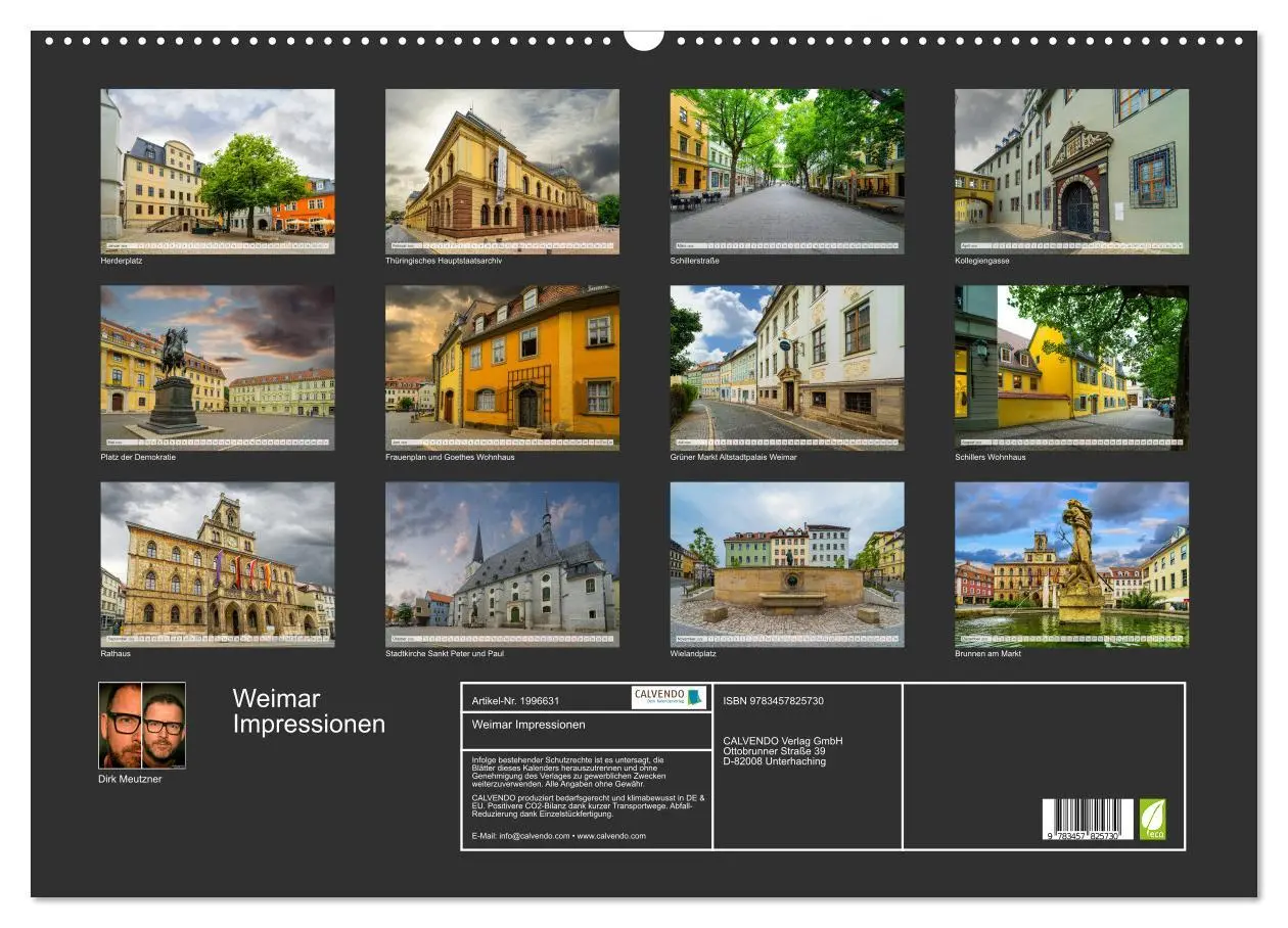 Bild: 9783457825730 | Weimar Impressionen (Wandkalender 2026 DIN A2 quer), CALVENDO...