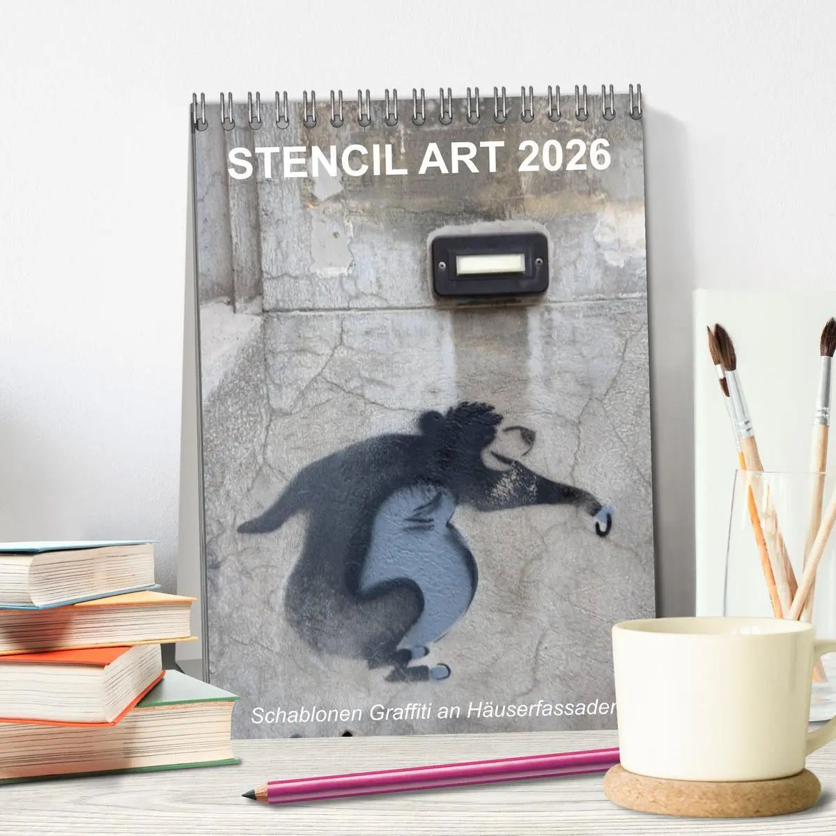 Bild: 9783516465730 | STENCIL ART 2026 - Schablonen Graffiti an Häuserfassaden / Planer...