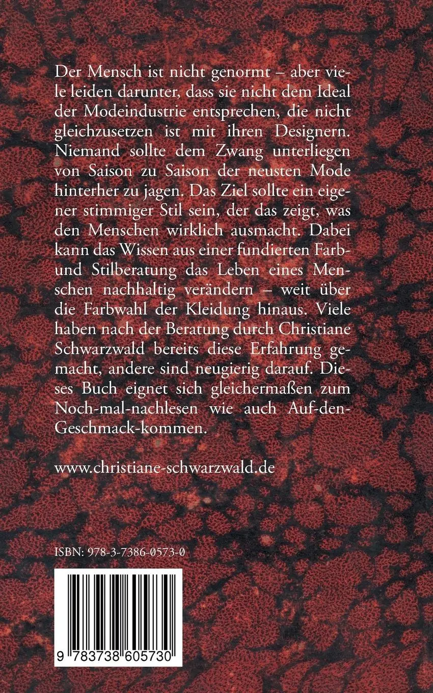Rückseite: 9783738605730 | Stil!echt | Christiane Schwarzwald | Taschenbuch | 156 S. | Deutsch