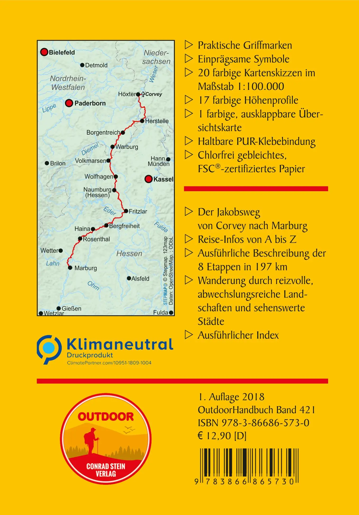 Rückseite: 9783866865730 | Jakobsweg Corvey - Marburg | Almut Trenkler | Taschenbuch | 160 S.
