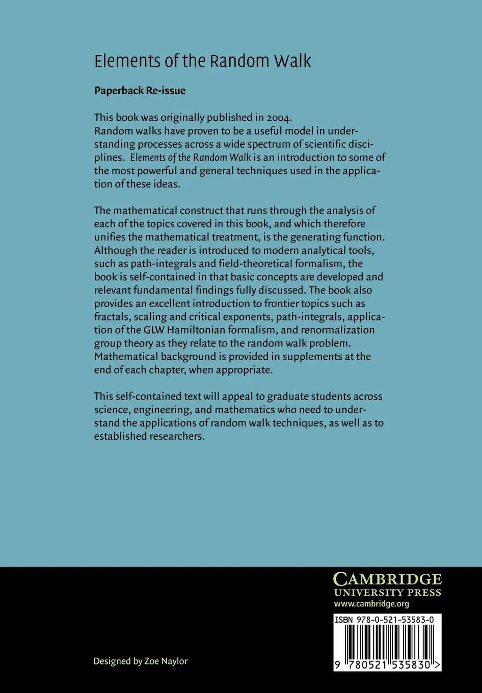 Rückseite: 9780521535830 | Elements of the Random Walk | Joseph Rudnick (u. a.) | Taschenbuch