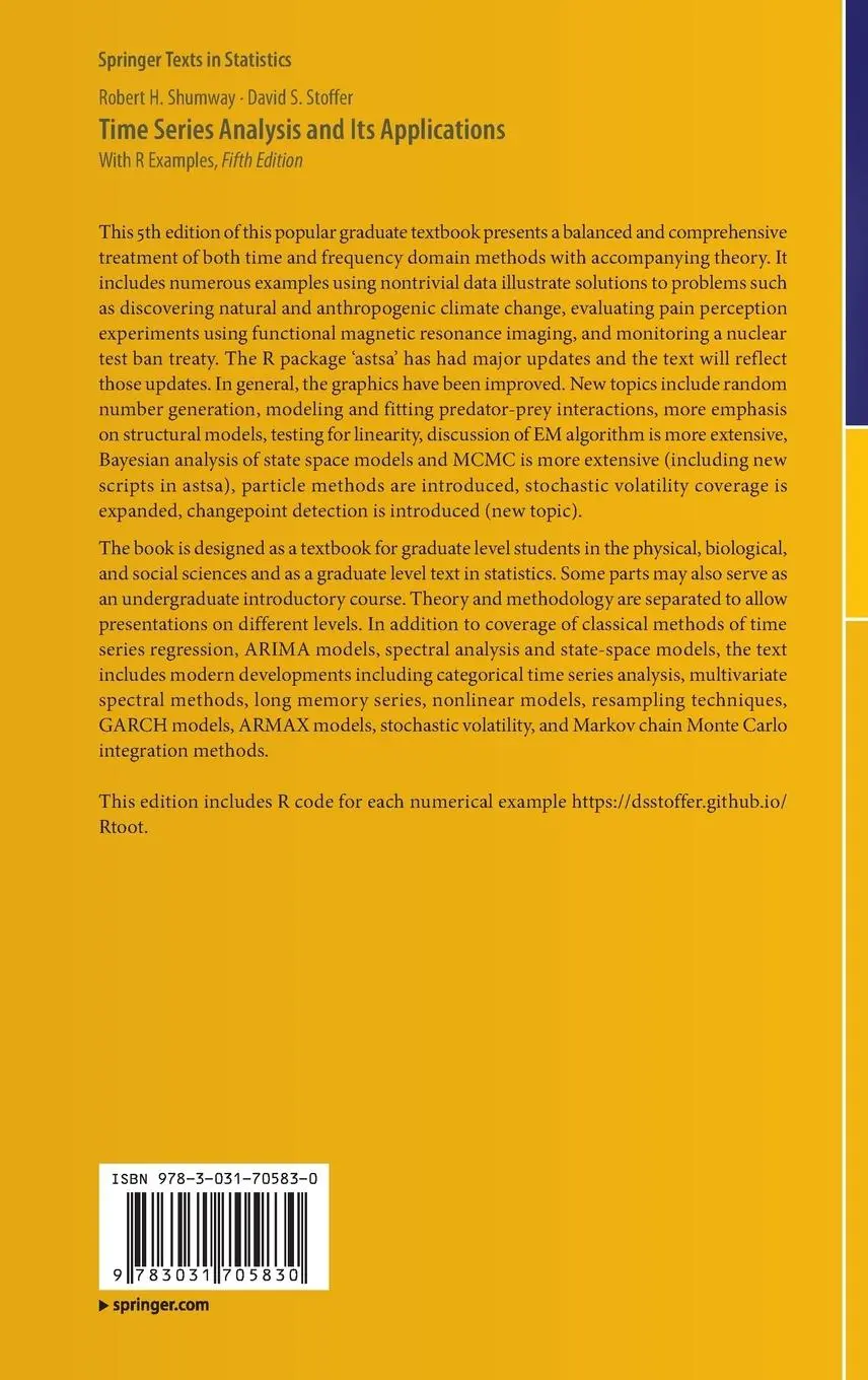 Rückseite: 9783031705830 | Time Series Analysis and Its Applications | With R Examples | Buch