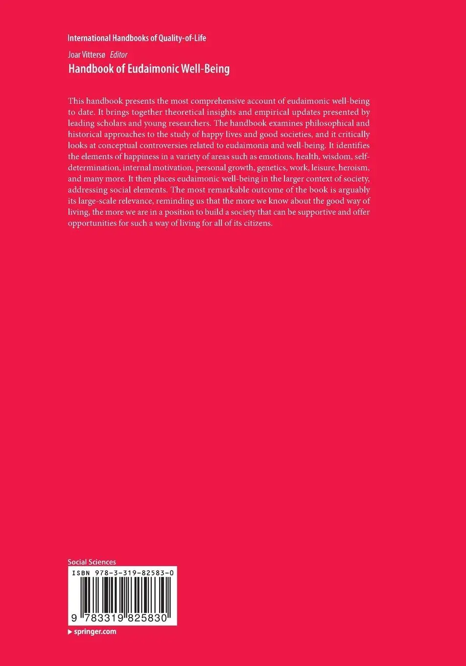 Rückseite: 9783319825830 | Handbook of Eudaimonic Well-Being | Joar Vittersø | Taschenbuch | xv