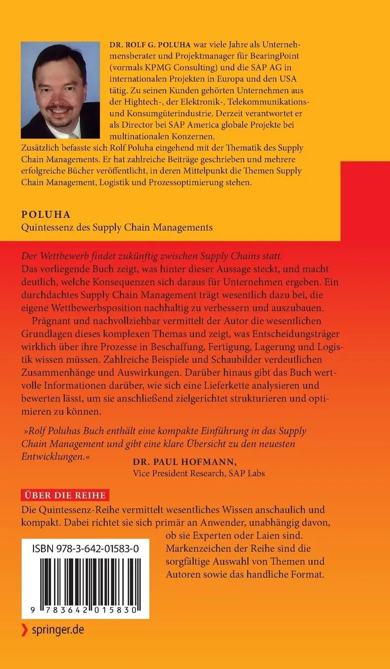 Rückseite: 9783642015830 | Quintessenz des Supply Chain Managements | Rolf G. Poluha | Buch | xvi