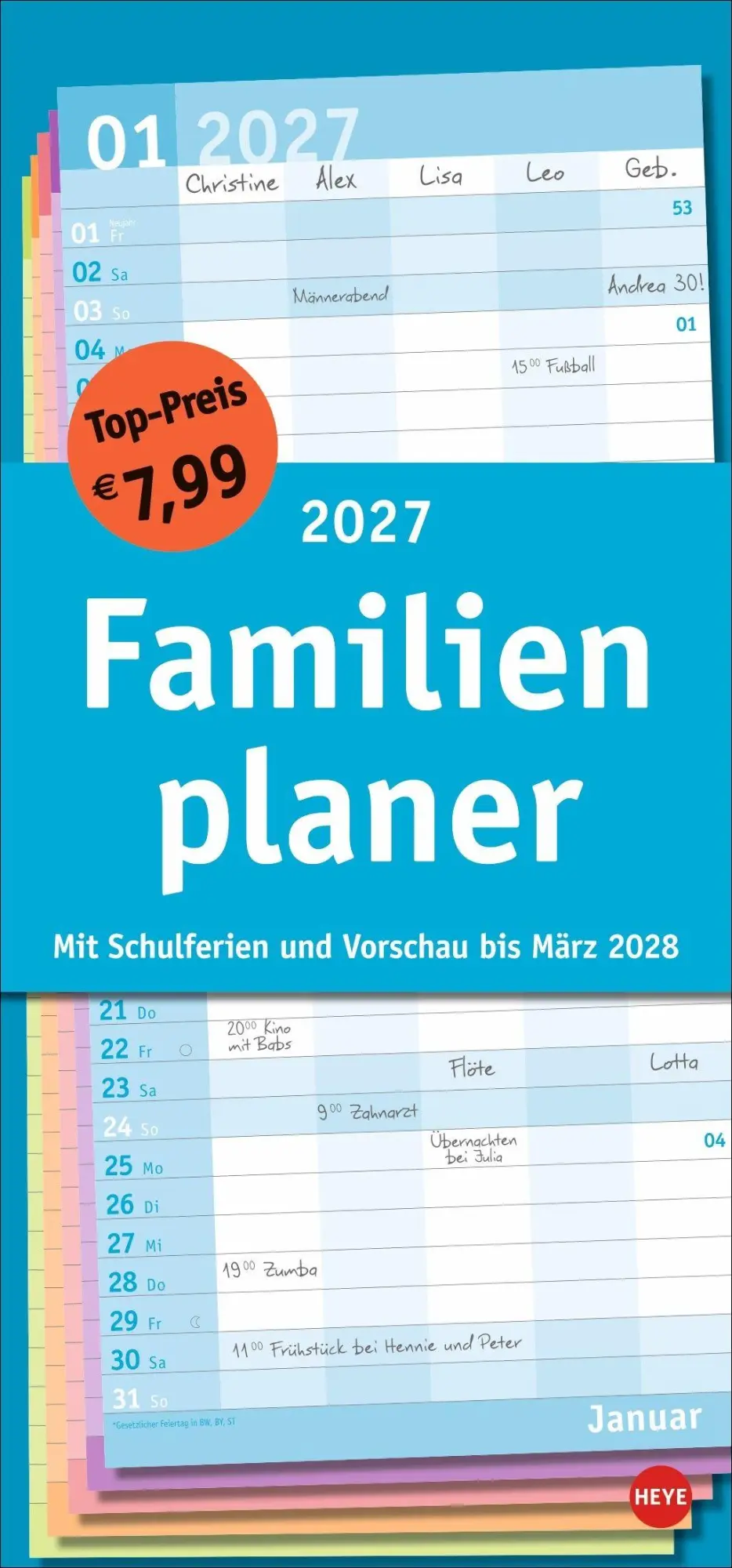 Cover: 9783756415830 | Basic Familienplaner 2027 | Heye | Kalender | Basic Planer Heye | 2027