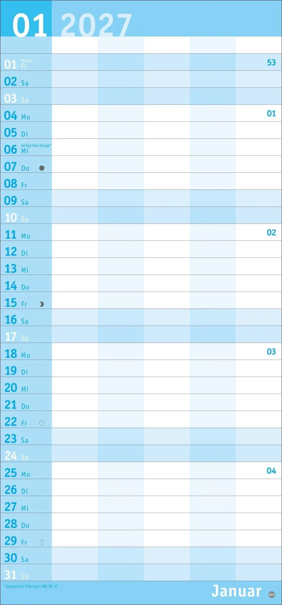 Bild: 9783756415830 | Basic Familienplaner 2027 | Heye | Kalender | Basic Planer Heye | 2027