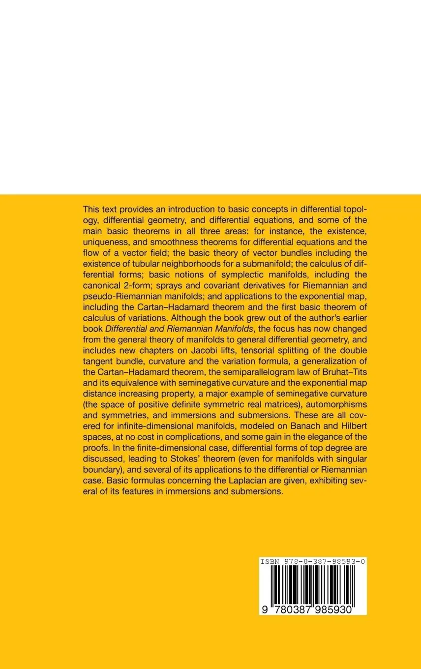 Rückseite: 9780387985930 | Fundamentals of Differential Geometry | Serge Lang | Buch | xvii