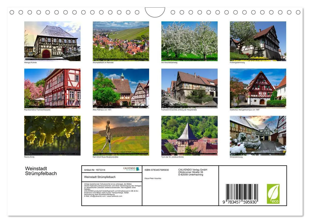 Bild: 9783457595930 | Weinstadt Strümpfelbach (Wandkalender 2026 DIN A4 quer), CALVENDO...