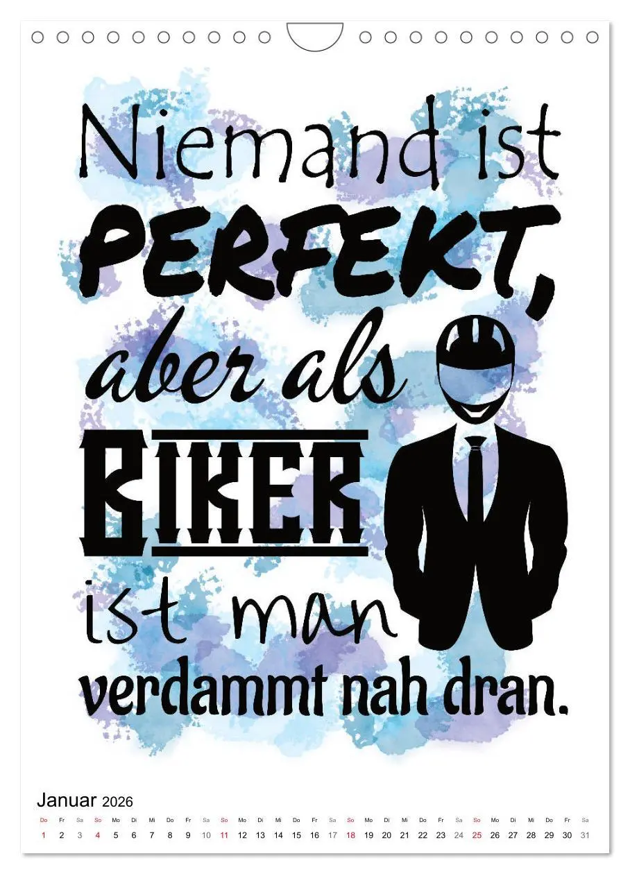 Bild: 9783516375930 | Biker-Sprüche (Wandkalender 2026 DIN A4 hoch), CALVENDO Monatskalender